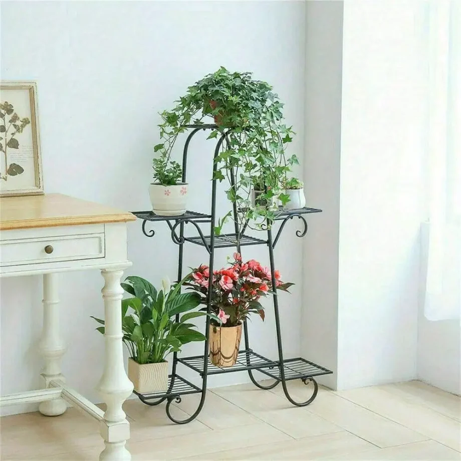 6-9Tiers Thicken Metal Plant Stand Pot Planter Shelf Outdoor Indoor Wrought Iron