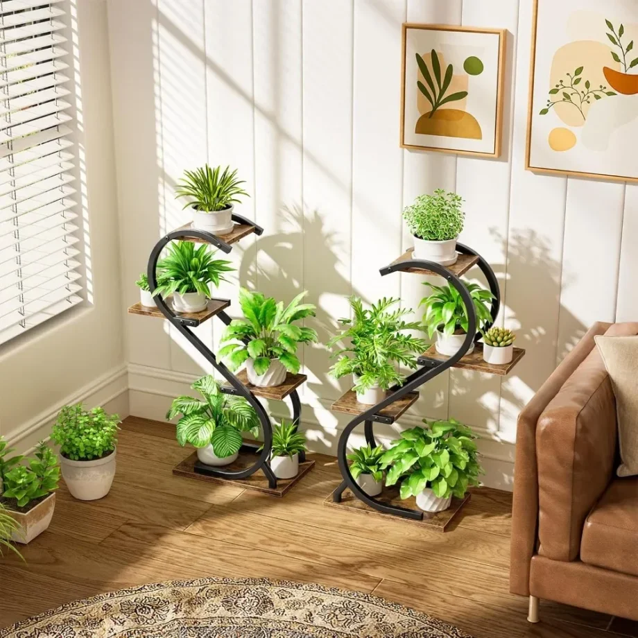Plant Stand Indoor with Grow Light, 4 Tiered Metal Plant Shelf indoor, 29'' Plant Stands for Indoor Plants Multiple
